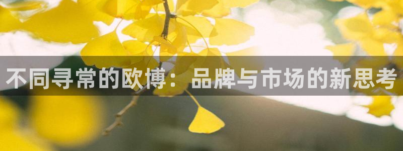 壹号官网app下载安装：不同寻常的欧博：品牌与市场的新思考