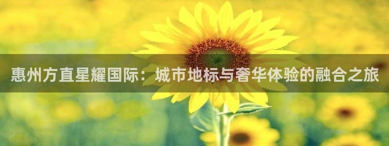 OB视讯游戏官网平台：惠州方直星耀国际：城市地标与奢华体验的融合之旅